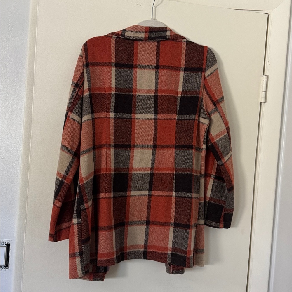 Plaid Open Front Jacket - Picture 5 of 5